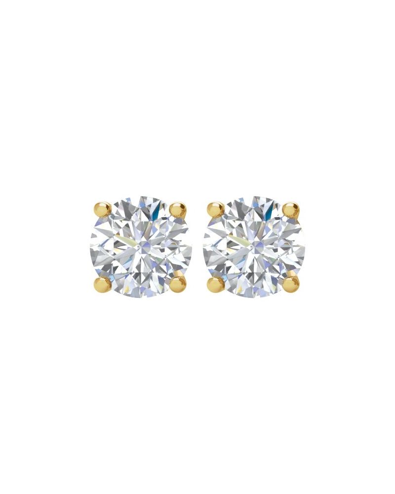 Brinco Ponto de Luz Redondo Quatro Garras em Ouro 14k com Diamantes Naturais – Modelo 6