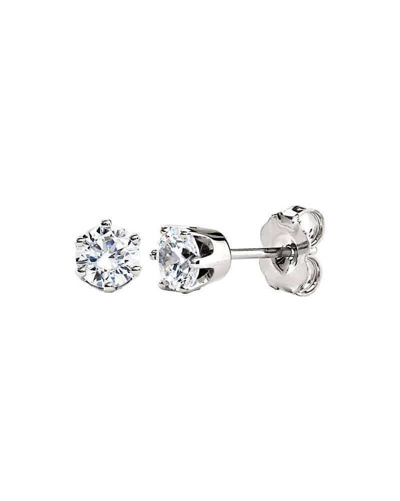 Brinco Ponto de Luz Redondo Seis Garras em Ouro 14k com Diamantes Naturais – Modelo 5