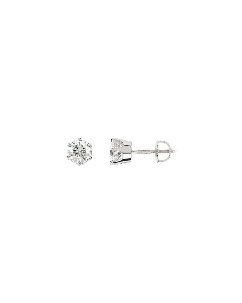 Brinco Ponto de Luz Redondo Seis Garras em Ouro 14k com Diamantes Naturais – Modelo 4