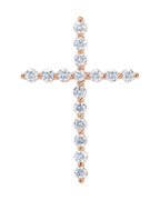 Pingente Cruz em Ouro 14k com Diamantes de Laboratório