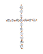 Pingente Cruz em Ouro 14k com Diamantes de Laboratório