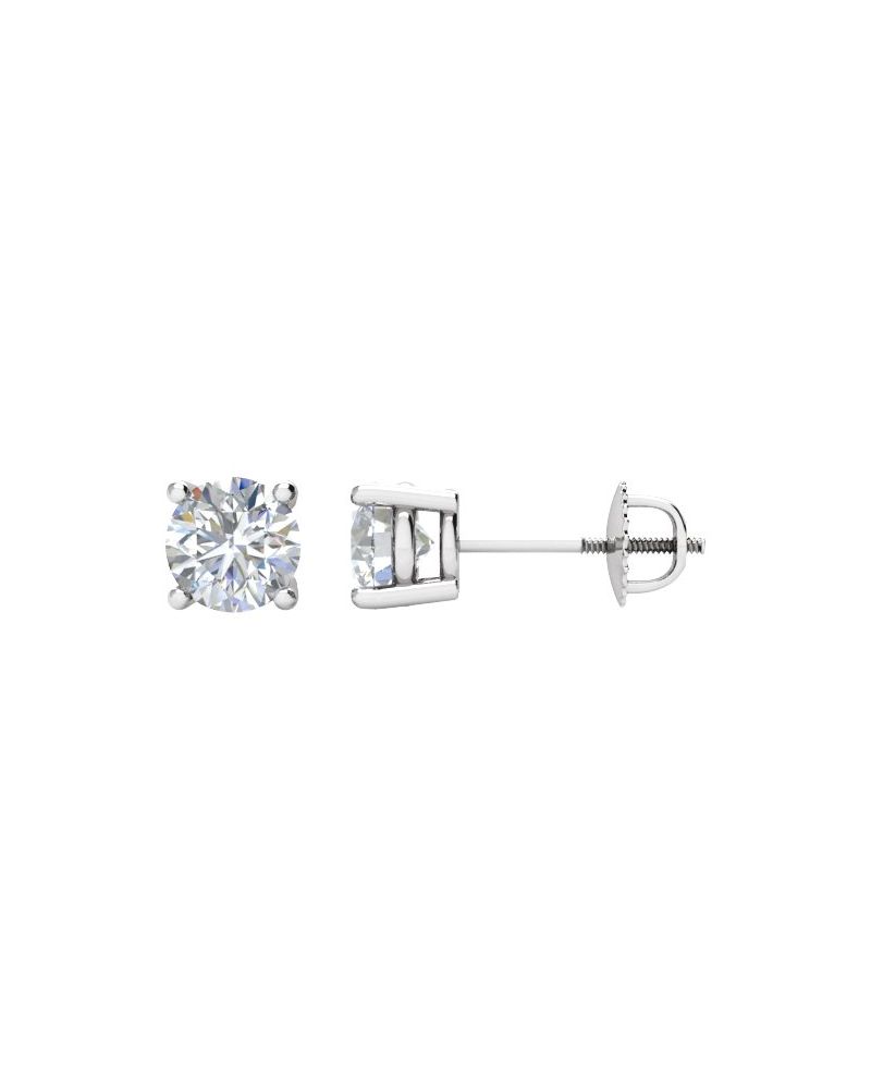 Brinco Ponto de Luz Redondo Quatro Garras em Ouro 14k com Diamantes Naturais – Modelo 6