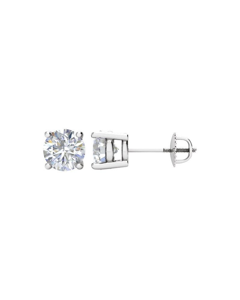 Brinco Ponto de Luz Redondo Quatro Garras em Ouro 14k com Diamantes Naturais – Modelo 6