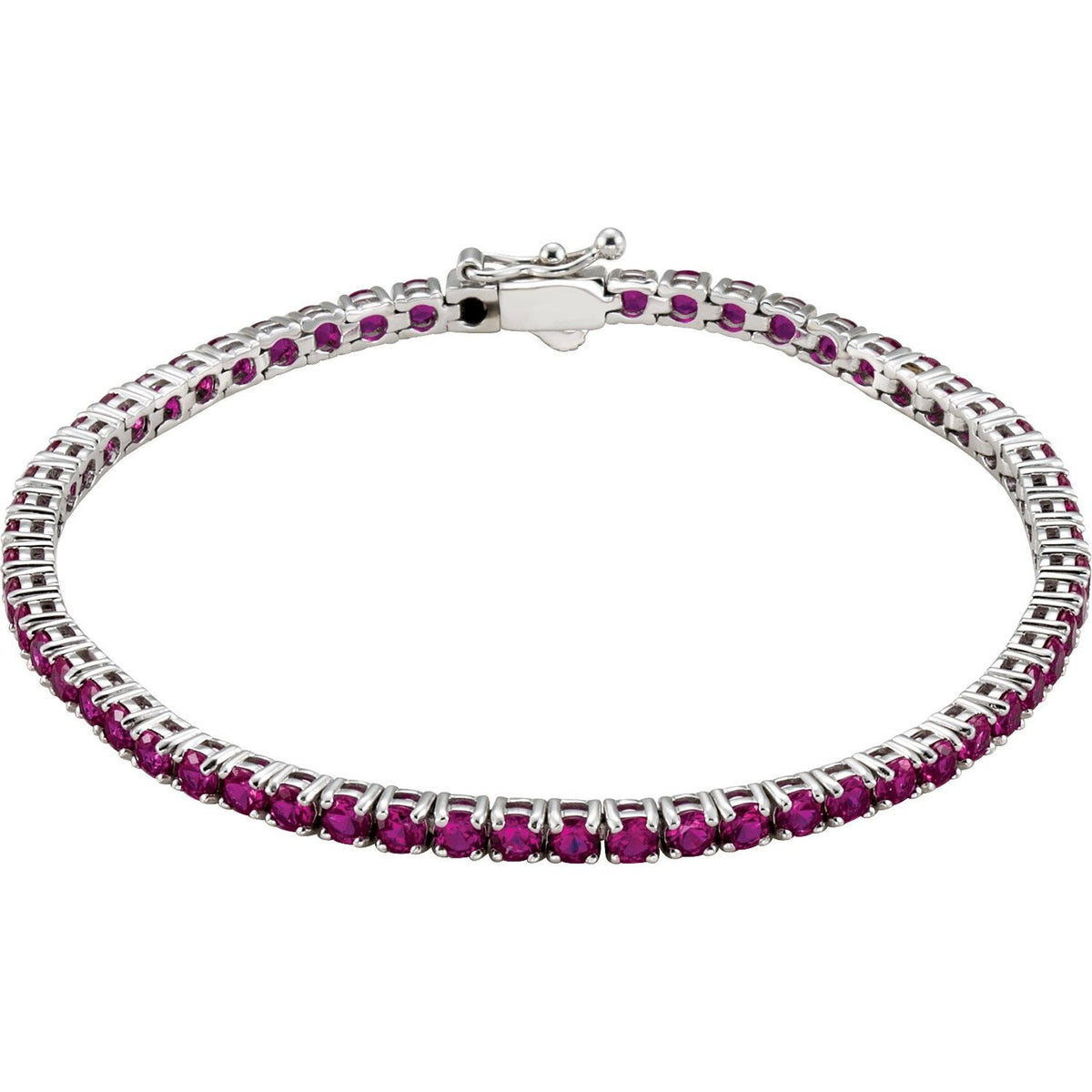 Pulseira riviera rubi – Ouro Branco 14k
