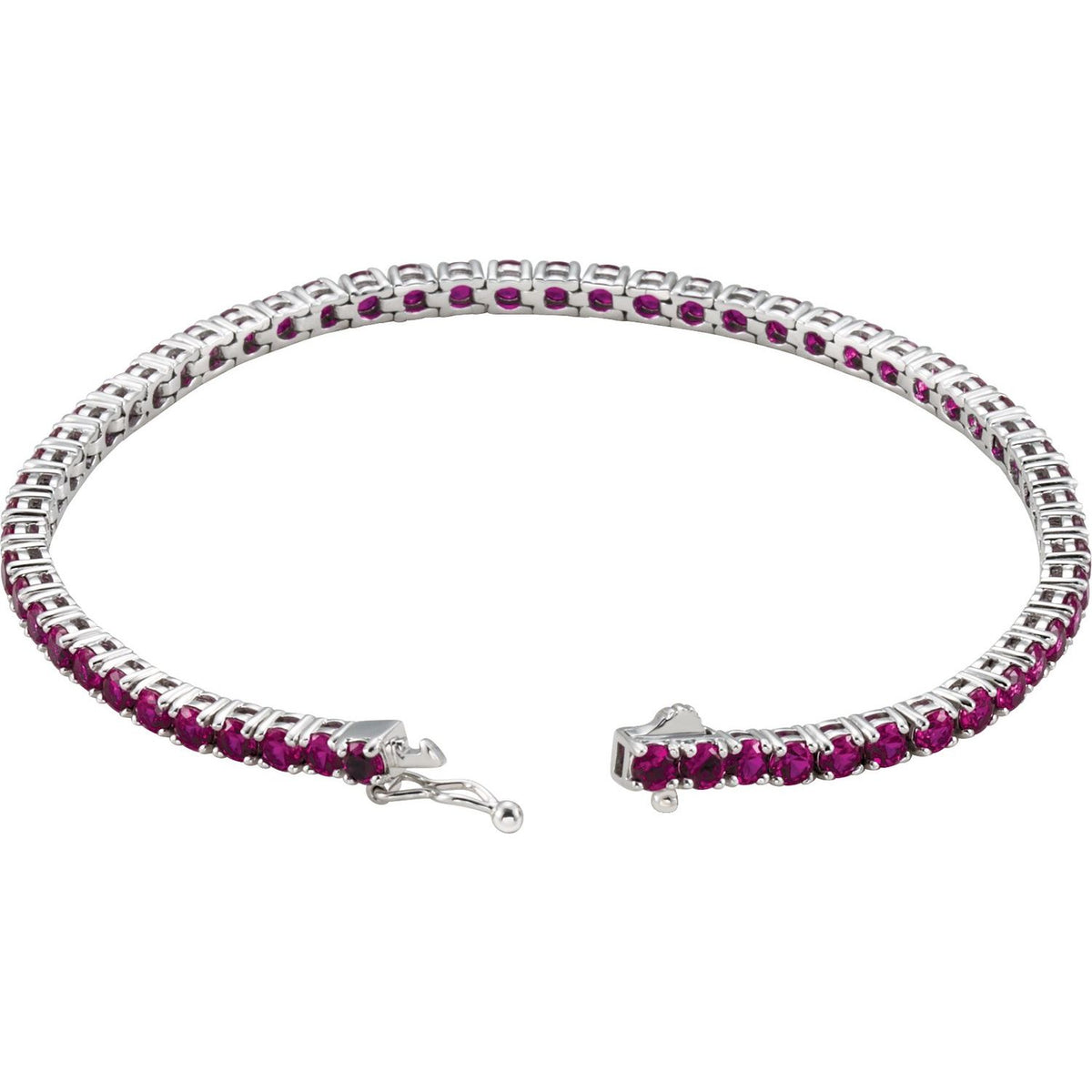 Pulseira riviera rubi – Ouro Branco 14k