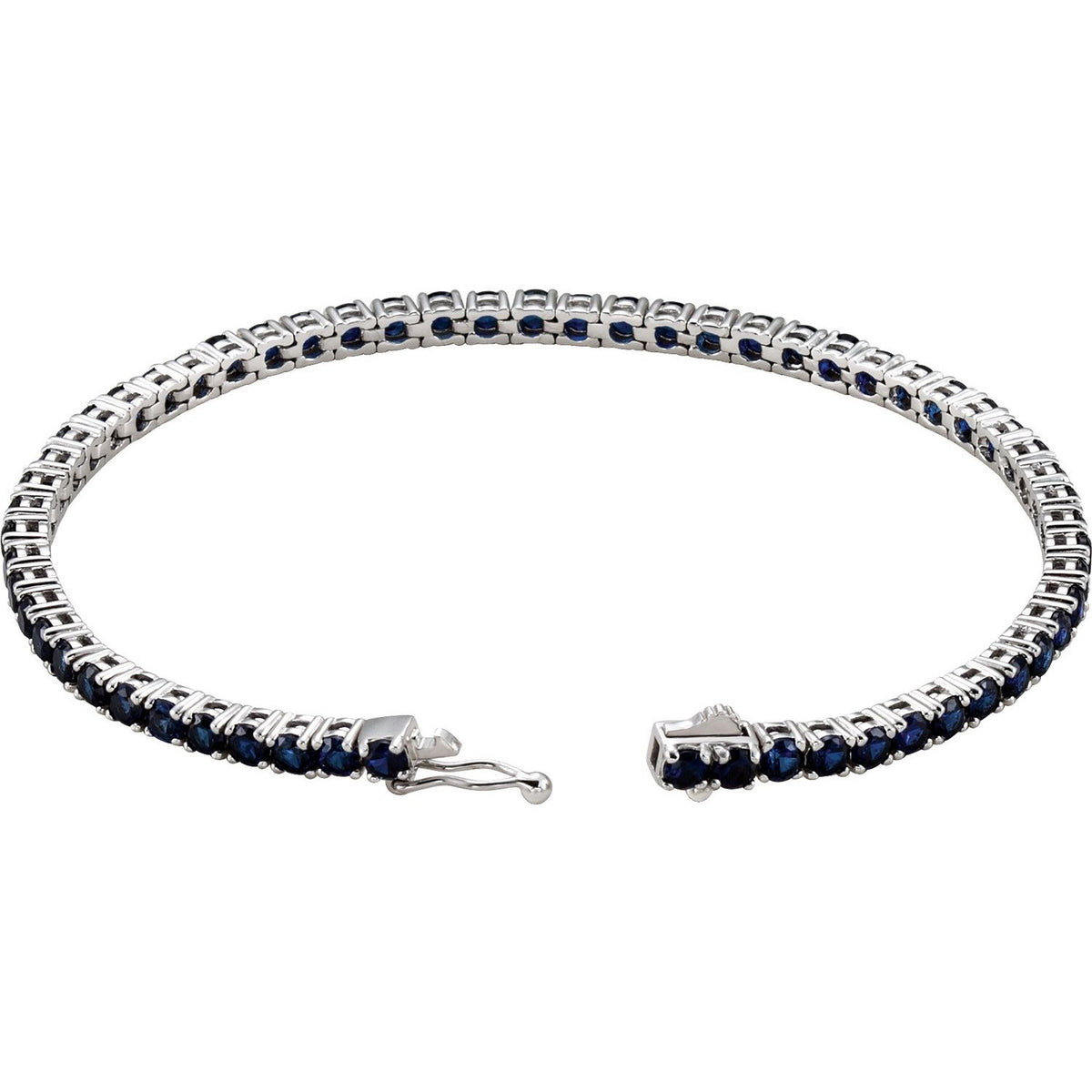 Pulseira riviera safira – Ouro Branco 14k