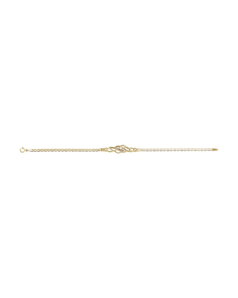 Pulseira Âncora Cravejada em Ouro 14k com Diamantes Naturais