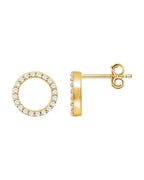 Brinco Círculo em Ouro 14k com Diamantes Naturais – Modelo 2