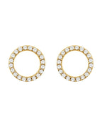 Brinco Círculo em Ouro 14k com Diamantes Naturais – Modelo 2