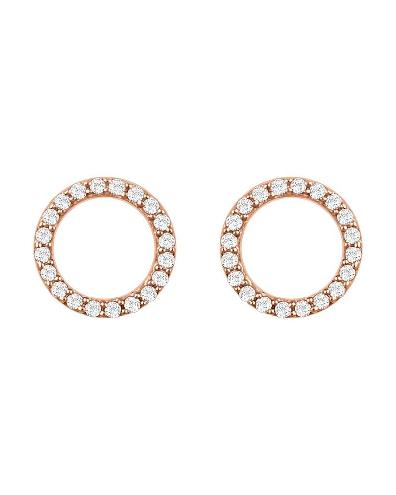 Brinco Círculo em Ouro 14k com Diamantes Naturais – Modelo 2