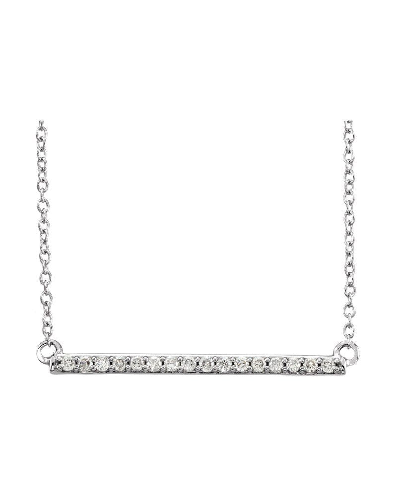 Colar Barra em Ouro 14k com Diamantes de Laboratório