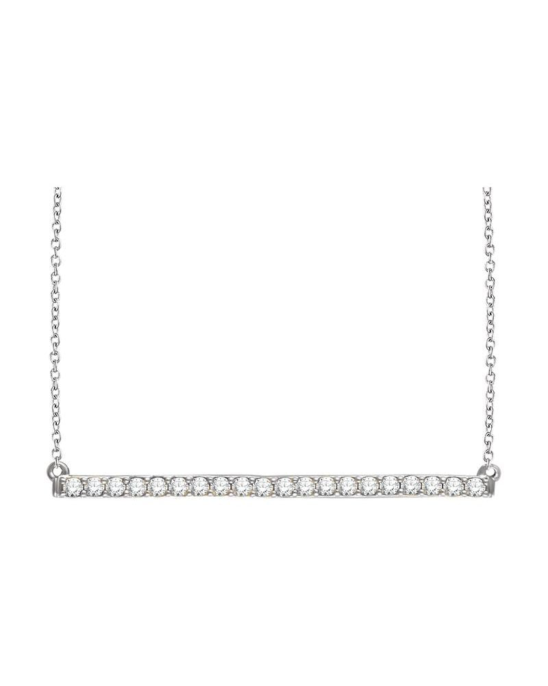 Colar Barra Cravejado em Ouro 14k com Diamantes de Laboratório – Modelo 2
