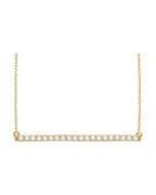 Colar Barra Cravejado em Ouro 14k com Diamantes de Laboratório – Modelo 2