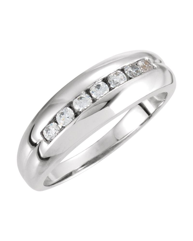 Anel Sete Pedras em Ouro 14k com Diamantes Naturais