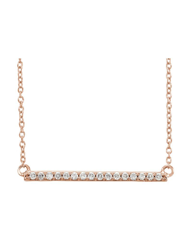Colar Barra em Ouro 14k com Diamantes de Laboratório