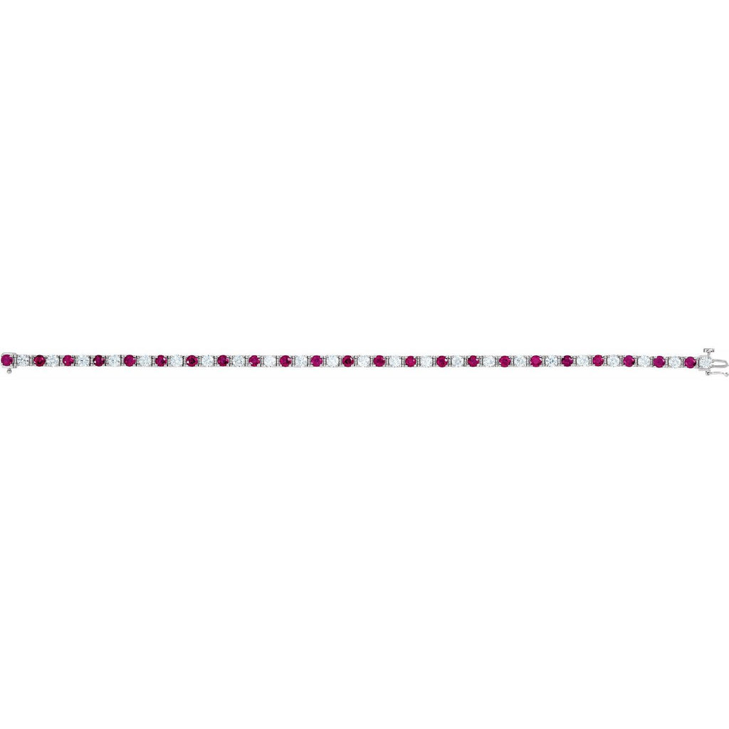 Pulseira riviera rubi – Ouro Branco 14k