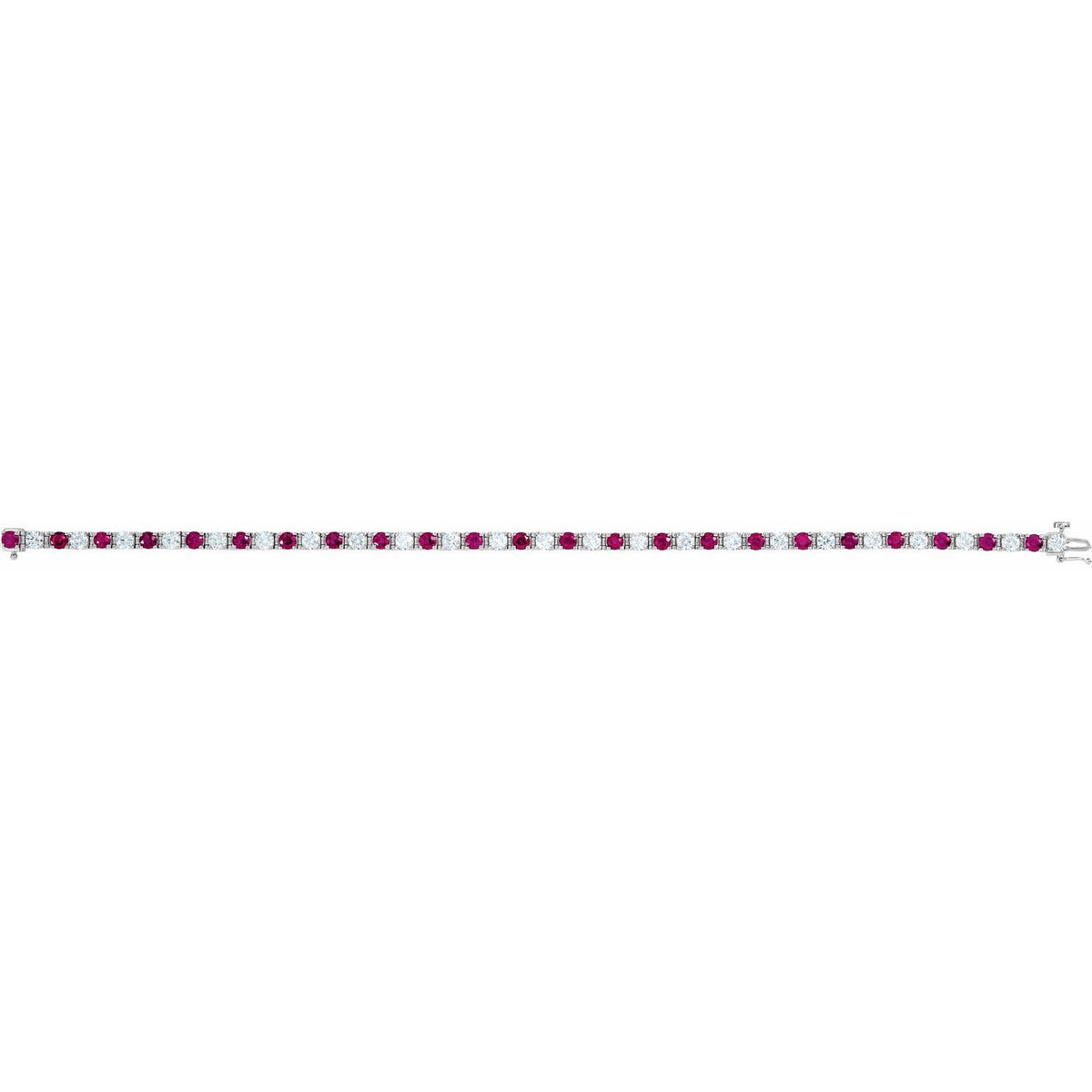 Pulseira riviera rubi – Ouro Branco 14k