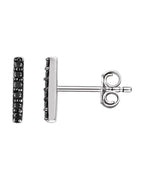 Brinco Barra em Ouro 14k com Diamantes Negros