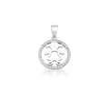 Pingente de Prata 925 Redondo de Menina Branco