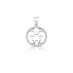 Pingente de Prata 925 Redondo de Menina Branco