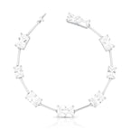 Pulseira de Prata 925 com Cristais Retangulares