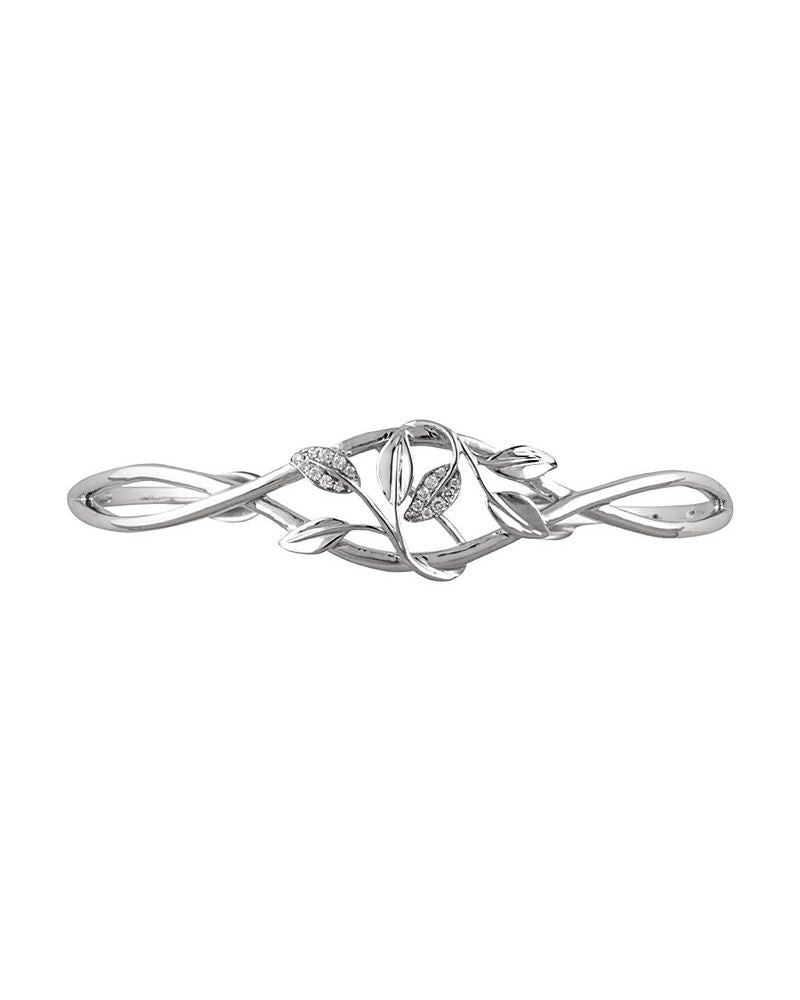 Bracelete Floral Cravejado em Ouro 14k com Diamantes Naturais