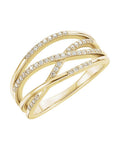 Anel Entrelaçado em Ouro 14k com Diamantes Naturais – Modelo 9