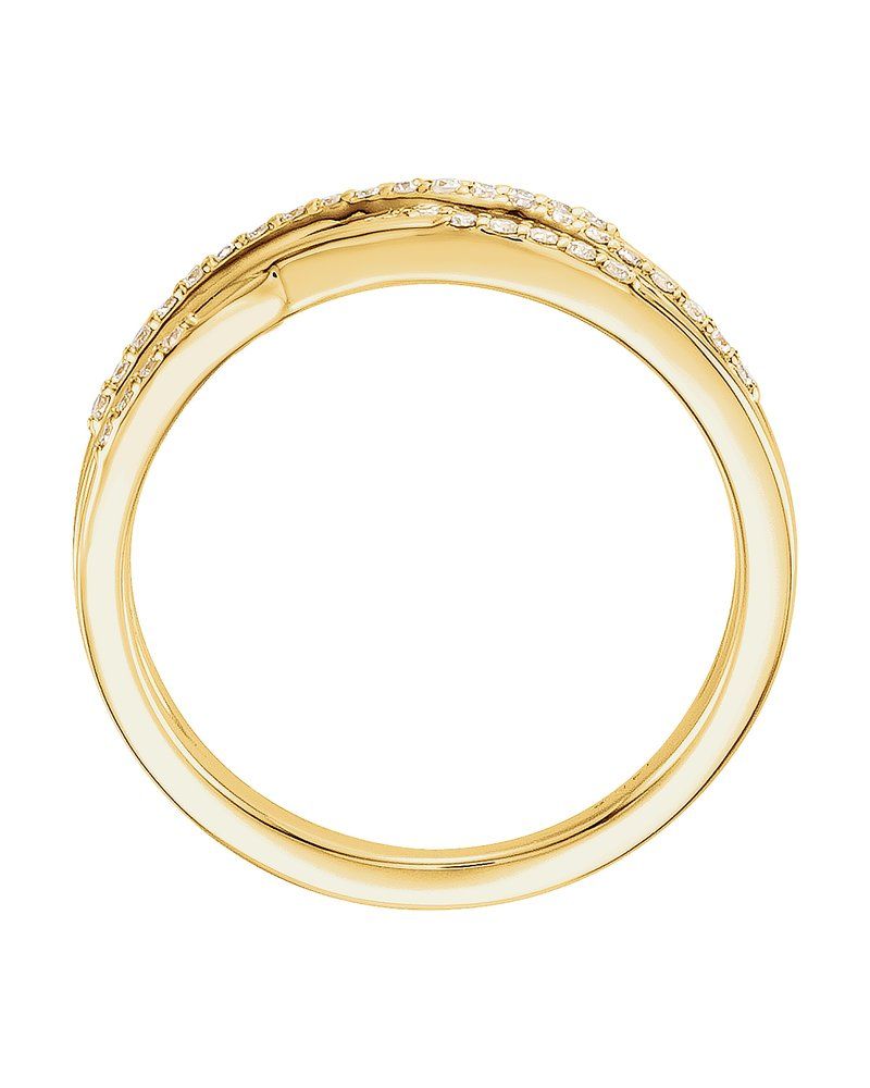 Anel Entrelaçado em Ouro 14k com Diamantes Naturais – Modelo 9