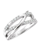 Anel Entrelaçado em Ouro 14k com Diamantes Naturais – Modelo 11