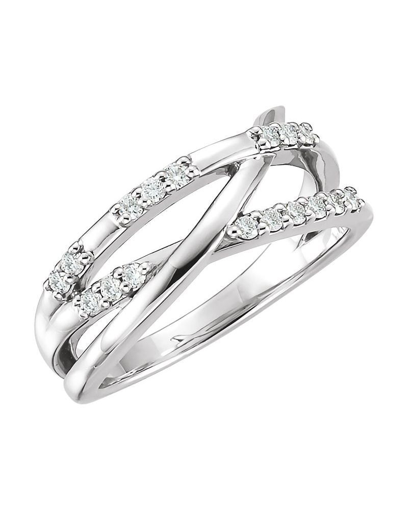 Anel Entrelaçado em Ouro 14k com Diamantes Naturais – Modelo 11