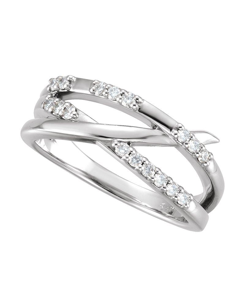 Anel Entrelaçado em Ouro 14k com Diamantes Naturais – Modelo 11