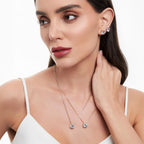 Conjunto Folheado a Ouro Brinco e Colar com Pingente Redondo