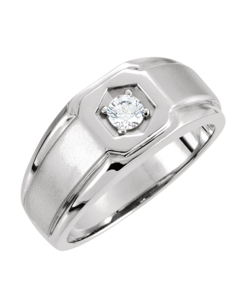 Anel Solitário em Ouro 14k com Diamantes Naturais – Modelo 12