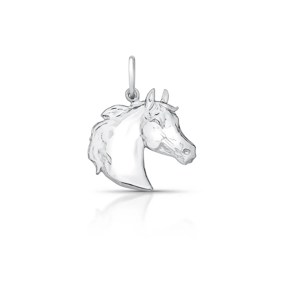 Pingente de Prata 925 de Cavalo Liso Trabalhado