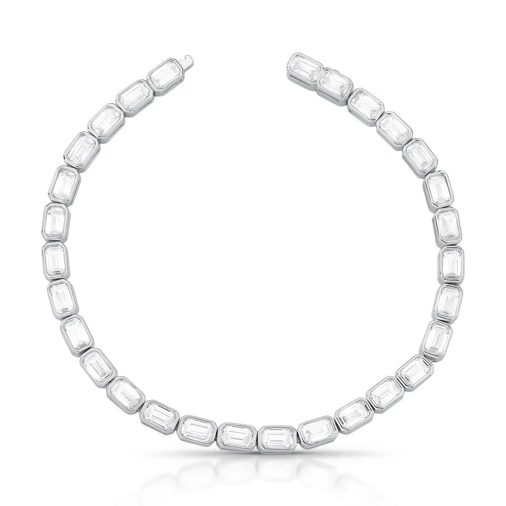 Pulseira Riviera de Prata 925 com Cristais Retangulares