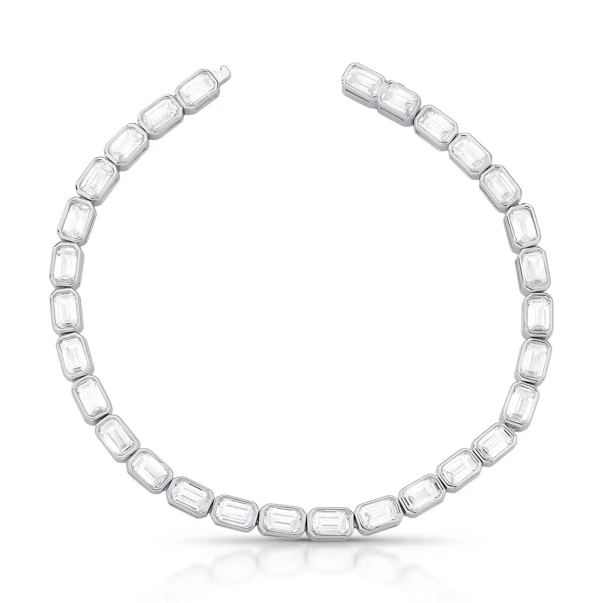 Pulseira Riviera de Prata 925 com Cristais Retangulares