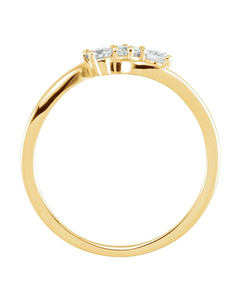 Anel Três Pedras em Ouro 14k com Diamantes Naturais – Modelo 8