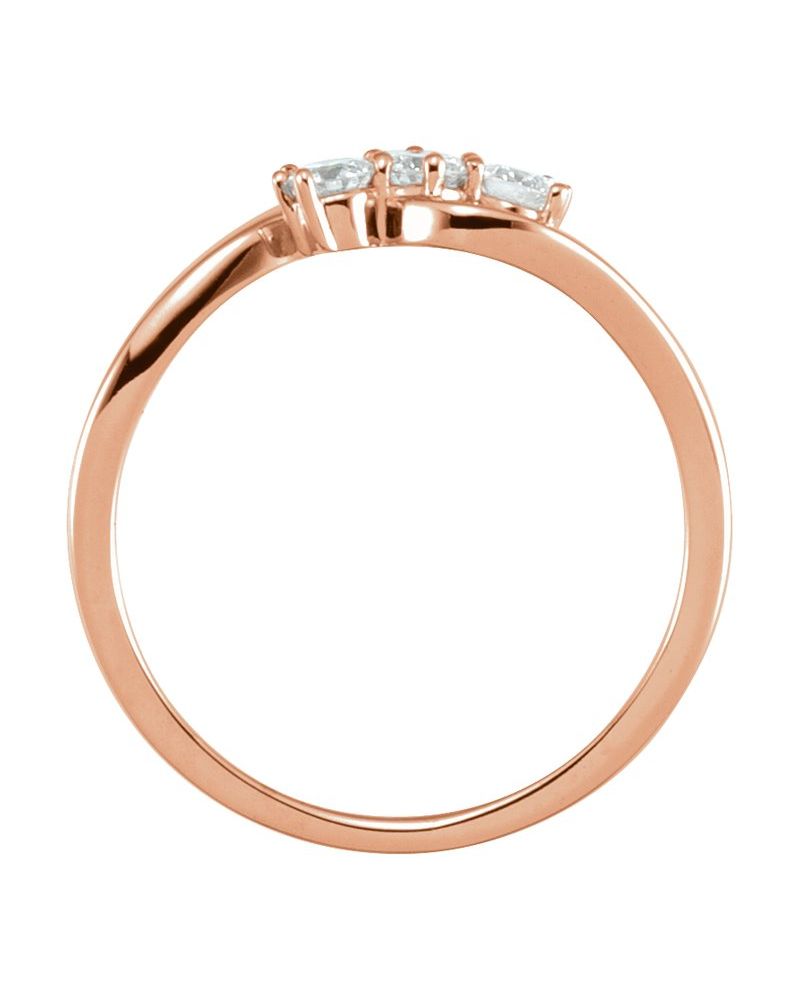 Anel Três Pedras em Ouro 14k com Diamantes Naturais – Modelo 8