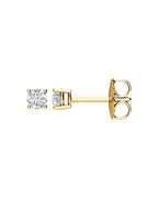 Brinco Ponto de Luz Redondo Quatro Garras em Ouro 14k com Diamantes Naturais – Modelo 7