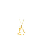 Colar Pomba em Ouro 14k com Diamantes Naturais