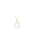 Colar Pomba em Ouro 14k com Diamantes Naturais
