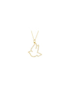 Colar Pomba em Ouro 14k com Diamantes Naturais