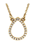 Colar Gota em Ouro 14k com Diamantes Naturais