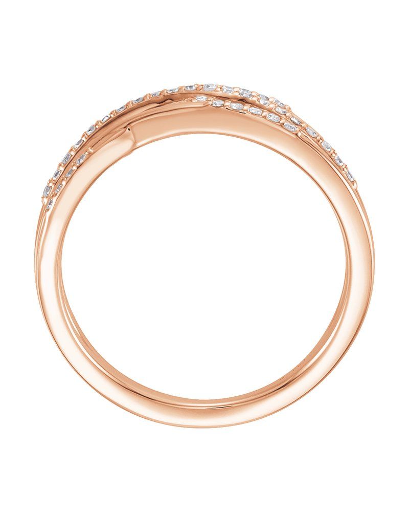 Anel Entrelaçado em Ouro 14k com Diamantes Naturais – Modelo 9
