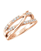 Anel Entrelaçado em Ouro 14k com Diamantes Naturais – Modelo 11