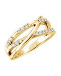 Anel Entrelaçado em Ouro 14k com Diamantes Naturais – Modelo 11