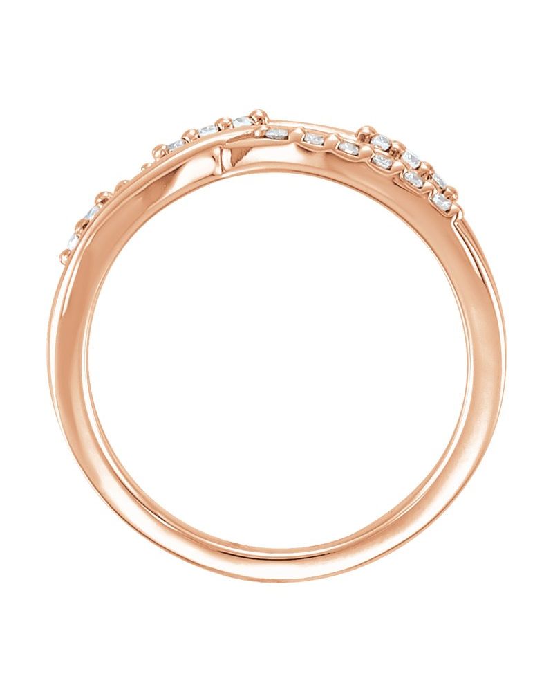 Anel Entrelaçado em Ouro 14k com Diamantes Naturais – Modelo 11