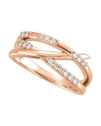 Anel Entrelaçado em Ouro 14k com Diamantes Naturais – Modelo 11