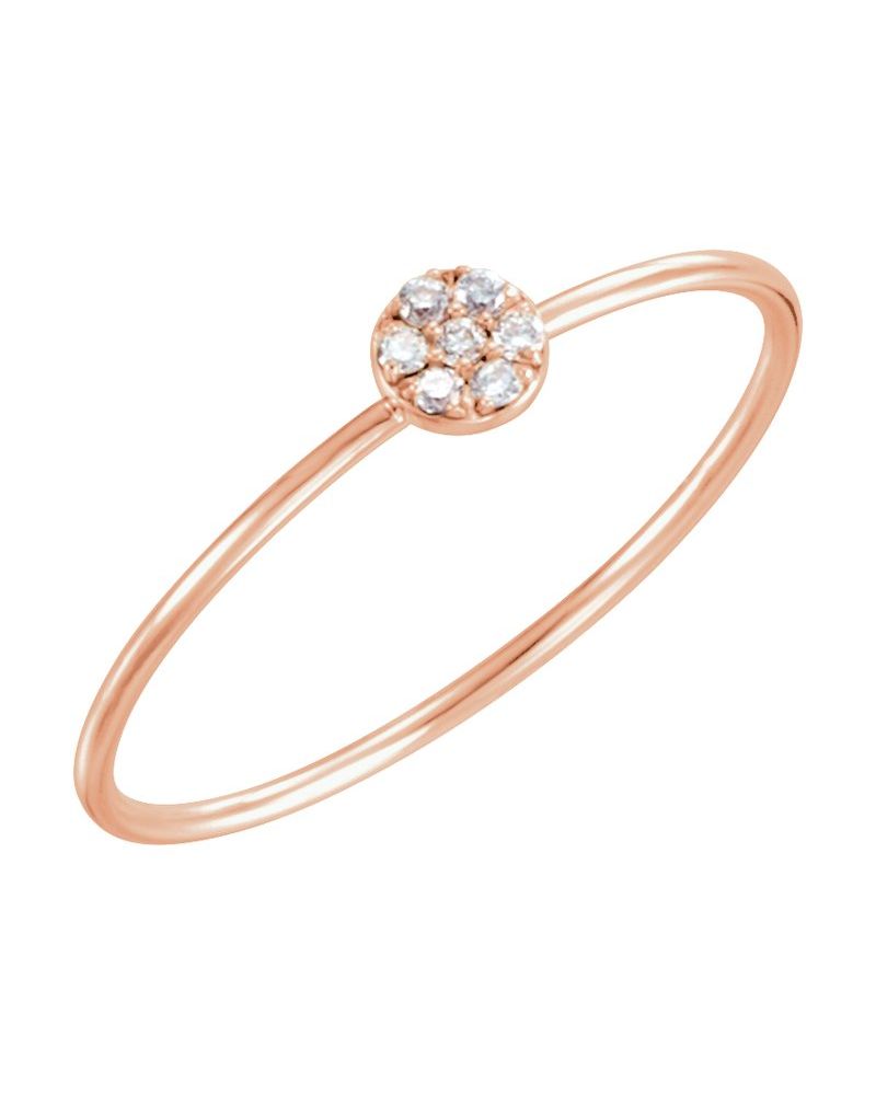 Anel Cluster Delicado em Ouro 14k com Diamantes Naturais – Modelo 2