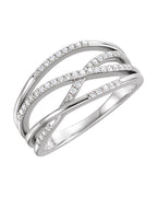 Anel Entrelaçado em Ouro 14k com Diamantes Naturais – Modelo 9